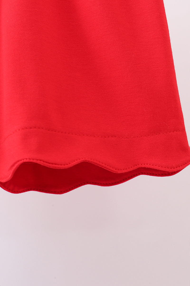 Blue America embroidery gingham ruffle shorts set