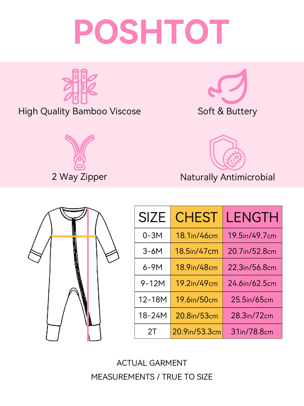 PoshTOT Beach Surfing Bamboo Baby Convertible Zippy Romper