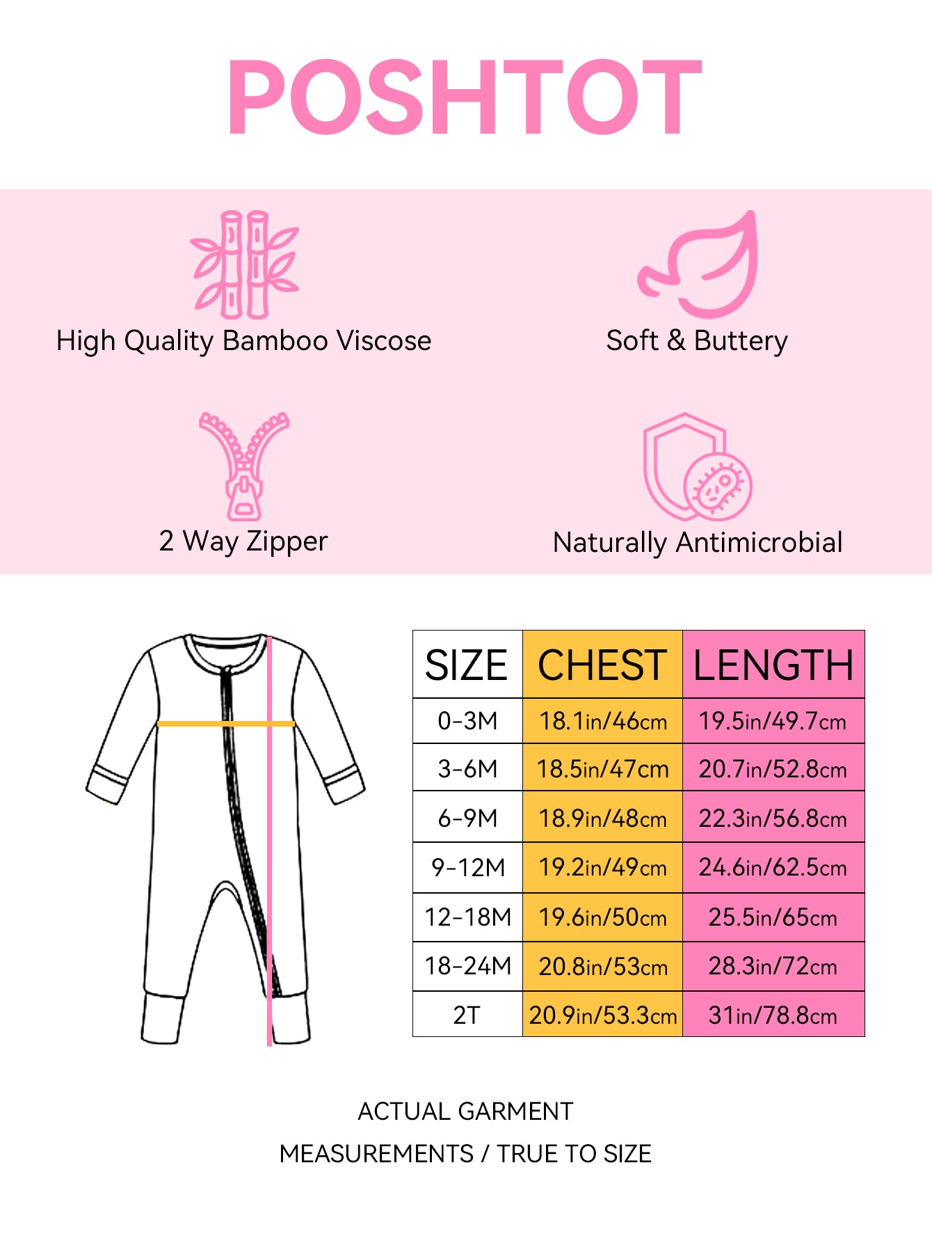 PoshTOT Beach Surfing Bamboo Baby Convertible Zippy Romper