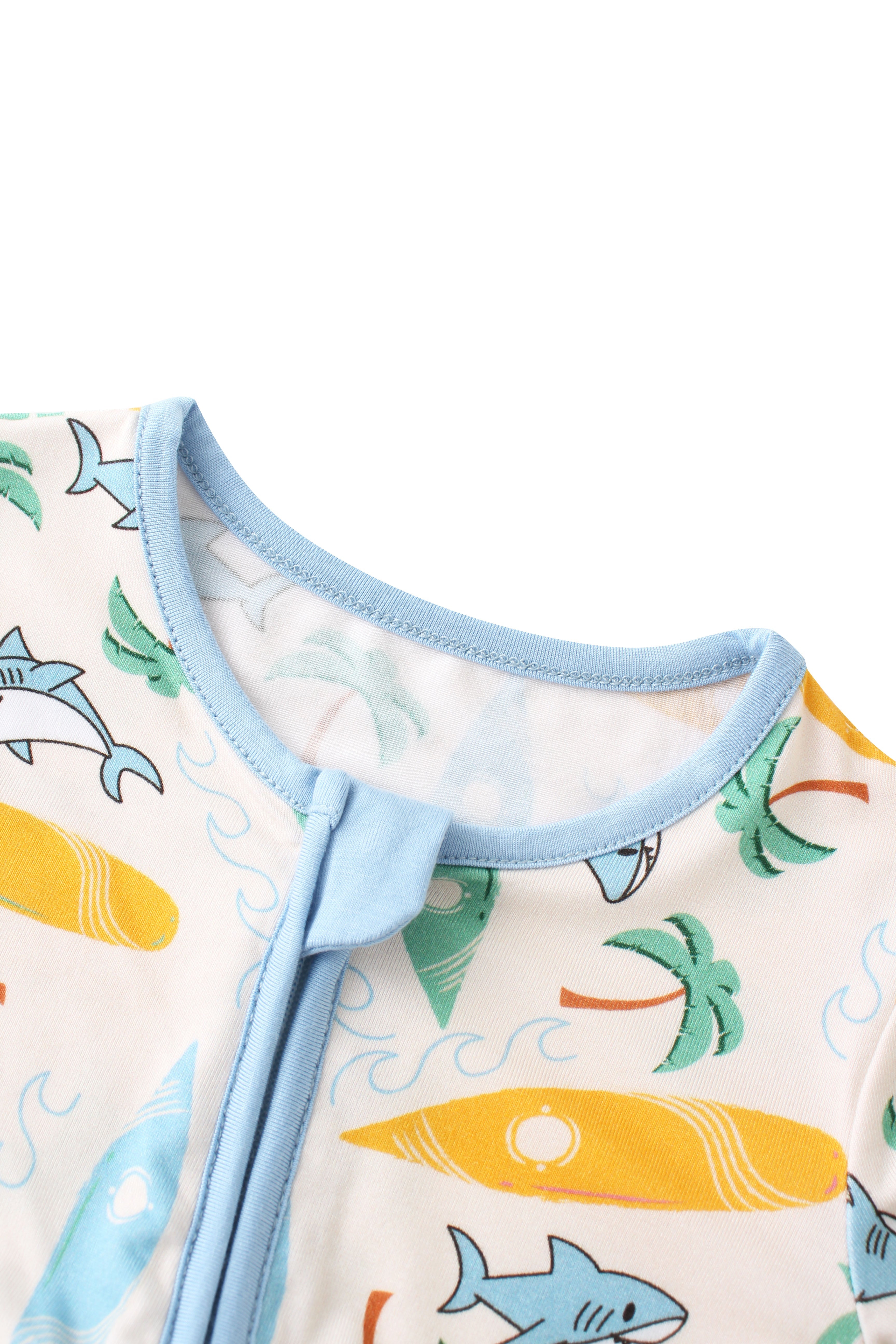 PoshTOT Beach Surfing Bamboo Baby Convertible Zippy Romper